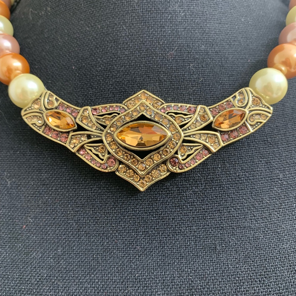 Heidi Daus "Masterful Marquise" Smokey Topaz Beaded Crystal - Picture 2 of 4